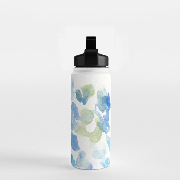 Abstract Art 180714 Abstract 16 Blue Green Watercolour | Watercolor Brush Strokes Water Bottle Gallery Image 2