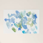 Abstract Art 180714 Abstract 16 Blue Green Watercolour | Watercolor Brush Strokes Welcome Mat Gallery Image 1