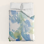 Abstract Art 180714 Abstract 16 Blue Green Watercolour | Watercolor Brush Strokes Comforter Gallery Image 6