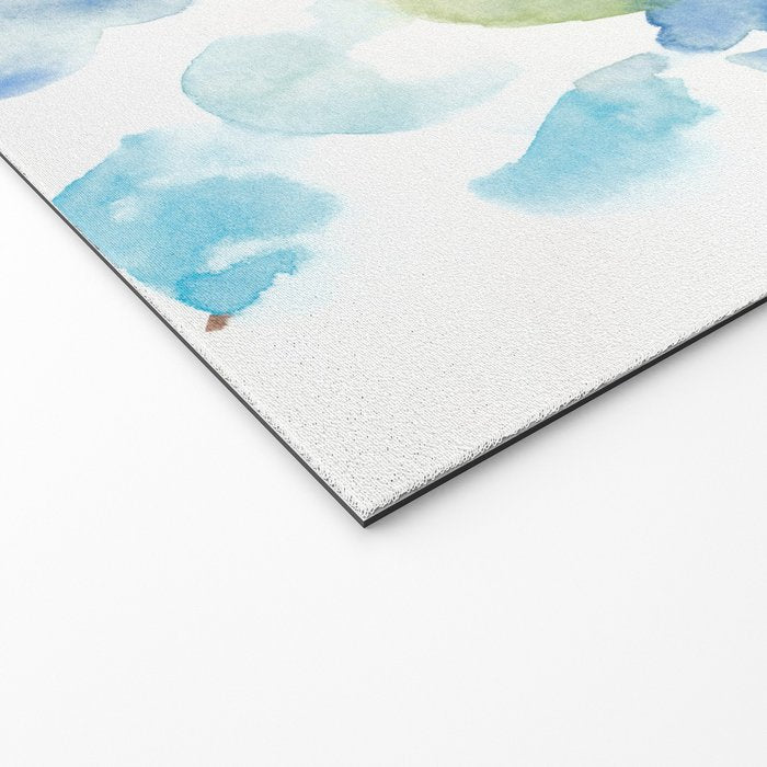 Abstract Art 180714 Abstract 16 Blue Green Watercolour | Watercolor Brush Strokes Welcome Mat Gallery Image 2