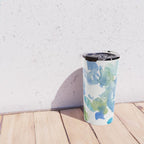Abstract Art 180714 Abstract 16 Blue Green Watercolour | Watercolor Brush Strokes Travel Mug Gallery Image 4