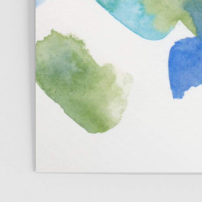 Abstract Art 180714 Abstract 16 Blue Green Watercolour | Watercolor Brush Strokes Poster Gallery Image 3