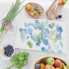 Abstract Art 180714 Abstract 16 Blue Green Watercolour | Watercolor Brush Strokes Cutting Board Gallery Image 2