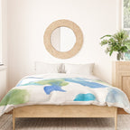 Abstract Art 180714 Abstract 16 Blue Green Watercolour | Watercolor Brush Strokes Duvet Cover Gallery Image 3