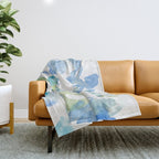 Abstract Art 180714 Abstract 16 Blue Green Watercolour | Watercolor Brush Strokes Throw Blanket Gallery Image 1