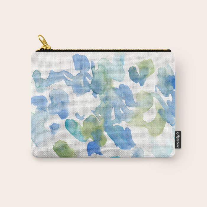 Abstract Art 180714 Abstract 16 Blue Green Watercolour | Watercolor Brush Strokes Carry All Pouch Gallery Image 1
