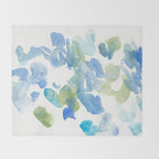 Abstract Art 180714 Abstract 16 Blue Green Watercolour | Watercolor Brush Strokes Throw Blanket Gallery Image 2