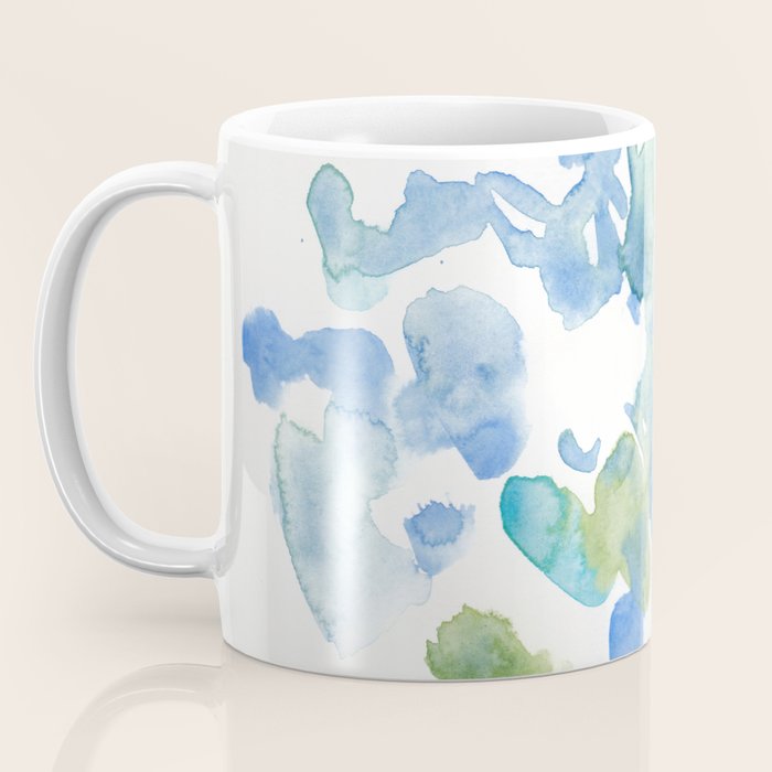 Abstract Art 180714 Abstract 16 Blue Green Watercolour | Watercolor Brush Strokes Coffee Mug Gallery Image 3