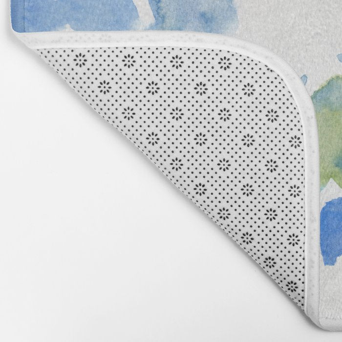 Abstract Art 180714 Abstract 16 Blue Green Watercolour | Watercolor Brush Strokes Bath Mat Gallery Image 2