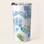 Abstract Art 180714 Abstract 16 Blue Green Watercolour | Watercolor Brush Strokes Travel Mug Gallery Image 3