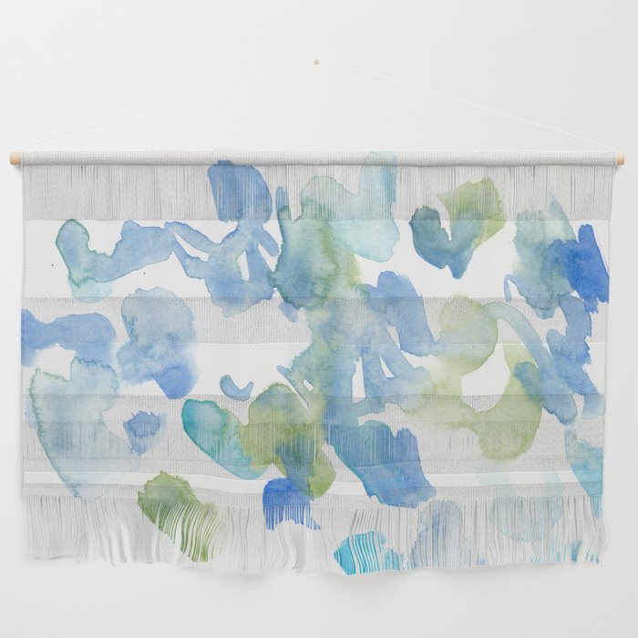 Abstract Art 180714 Abstract 16 Blue Green Watercolour | Watercolor Brush Strokes Wall Hanging Gallery Image 1