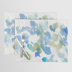 Abstract Art 180714 Abstract 16 Blue Green Watercolour | Watercolor Brush Strokes Placemat Gallery Image 1