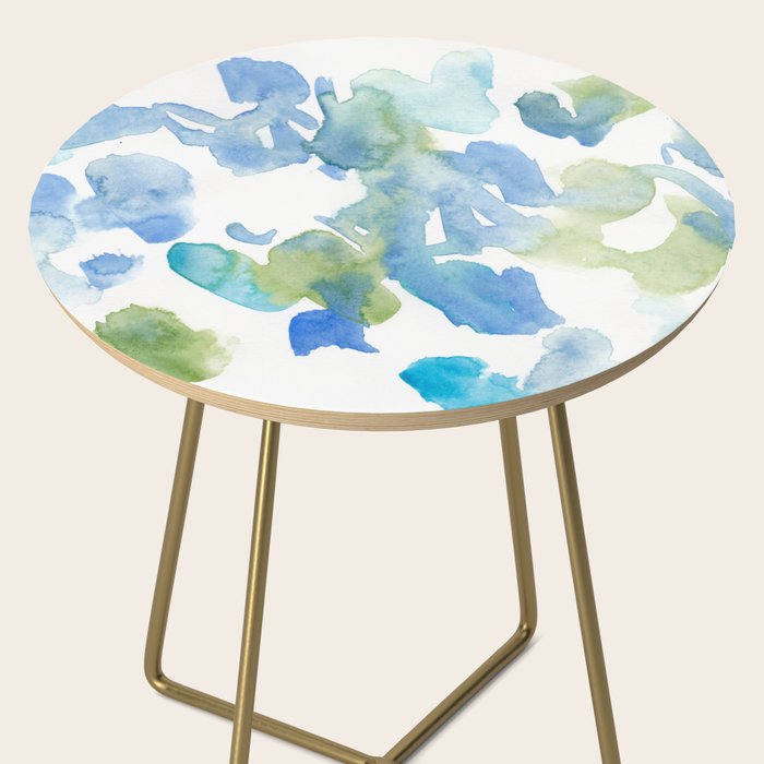 Abstract Art 180714 Abstract 16 Blue Green Watercolour | Watercolor Brush Strokes Side Table Gallery Image 2
