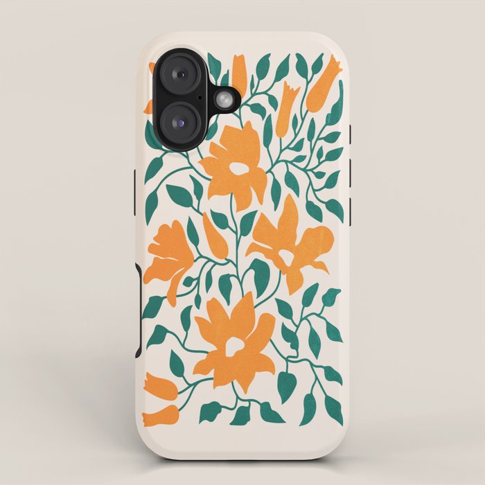 Tangerine & Pine: Matisse Flowers & Leaves iPhone Case Gallery Image 1