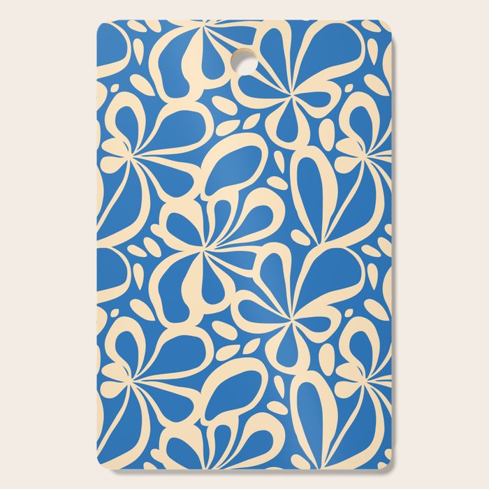 Blue abstract flower art pattern Cutting Board Gallery Image 1