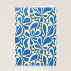 Blue abstract flower art pattern Stationery Card Gallery Image 2