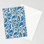Blue abstract flower art pattern Stationery Card Gallery Image 2