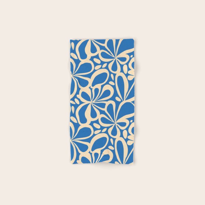 Blue abstract flower art pattern Bath Towel Gallery Image 1