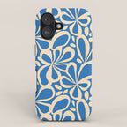 Blue abstract flower art pattern iPhone Case Gallery Image 1