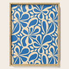Blue abstract flower art pattern Serving Tray Gallery Image 1