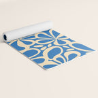Blue abstract flower art pattern Yoga Mat Gallery Image 2
