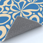 Blue abstract flower art pattern Rug Gallery Image 4