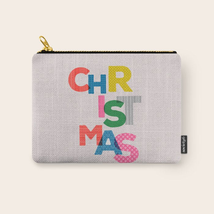 Christmas colorful typography Carry All Pouch Gallery Image 1