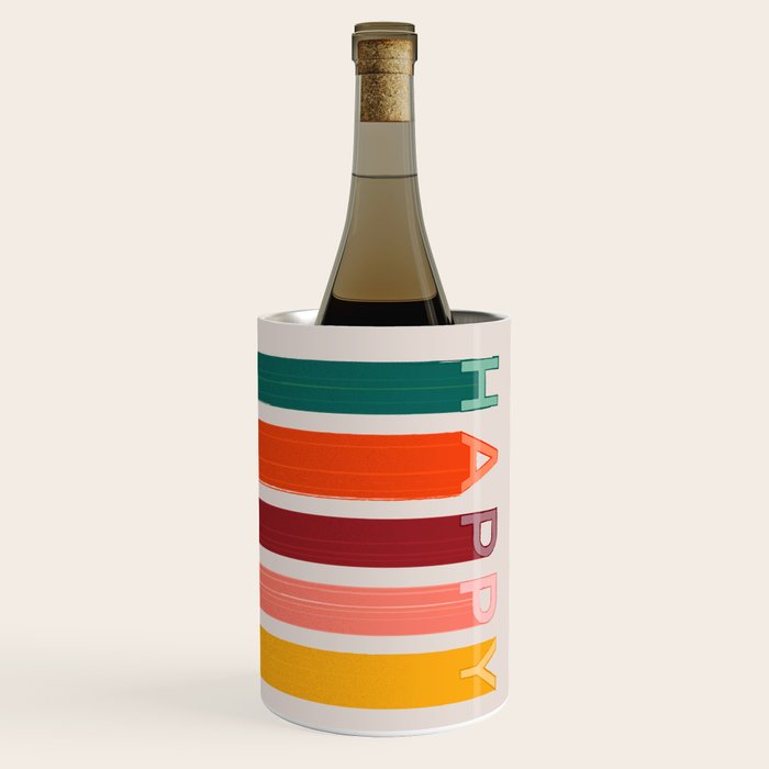 Happy Letters in Retro Colors Wine Chiller Gallery Image 1