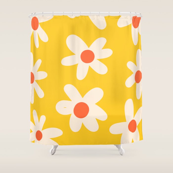 Happy Golden Daisies | Yellow Daisies | Summer Flowers Shower Curtain Gallery Image 1