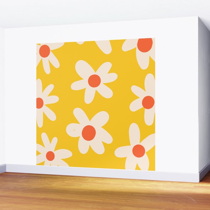 Happy Golden Daisies | Yellow Daisies | Summer Flowers Wall Mural Gallery Image 2