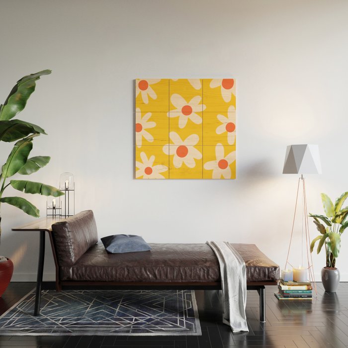 Happy Golden Daisies | Yellow Daisies | Summer Flowers Wood Wall Art Gallery Image 2