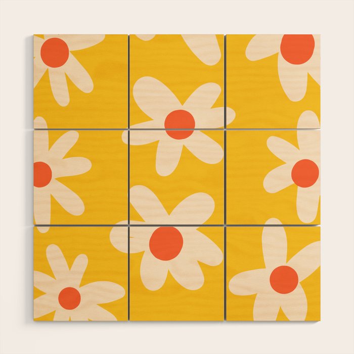 Happy Golden Daisies | Yellow Daisies | Summer Flowers Wood Wall Art Gallery Image 1
