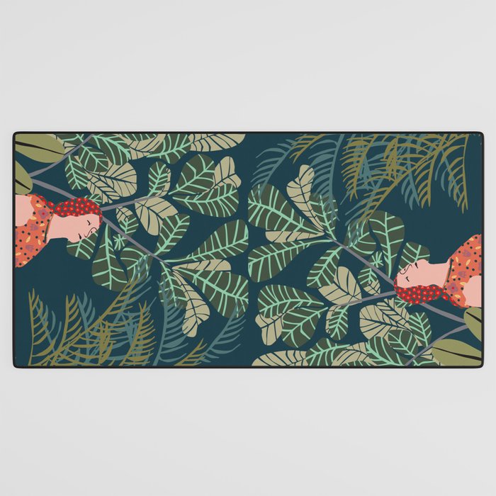 Inhale green  - jungle night at home Desk Mat Gallery Image 3