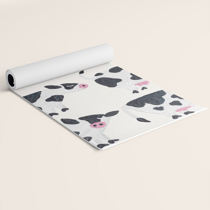 Cow Collection - White Yoga Mat Gallery Image 2