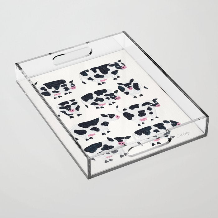 Cow Collection - White Acrylic Tray Gallery Image 1