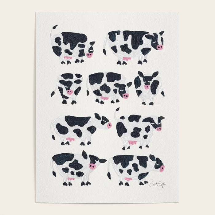 Cow Collection - White Poster Gallery Image 1