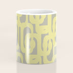 Mid Century Modern Abstract Loop Pattern in Light Linden Yellow and Gray Coffee Mug Gallery Image 4