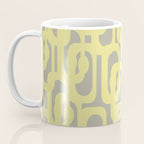Mid Century Modern Abstract Loop Pattern in Light Linden Yellow and Gray Coffee Mug Gallery Image 3