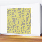 Mid Century Modern Abstract Loop Pattern in Light Linden Yellow and Gray Wall Mural Gallery Image 2