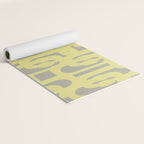 Mid Century Modern Abstract Loop Pattern in Light Linden Yellow and Gray Yoga Mat Gallery Image 2