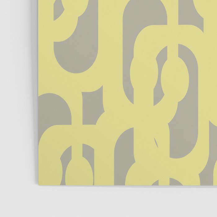 Mid Century Modern Abstract Loop Pattern in Light Linden Yellow and Gray Poster Gallery Image 3