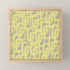 Mid Century Modern Abstract Loop Pattern in Light Linden Yellow and Gray Mini Art Print Gallery Image 1