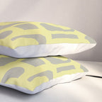 Mid Century Modern Abstract Loop Pattern in Light Linden Yellow and Gray Pillow Sham Gallery Image 3