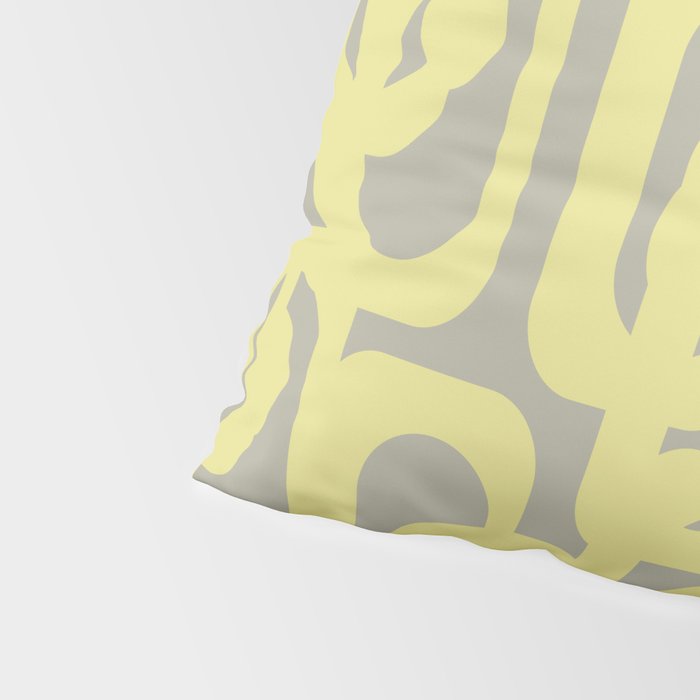 Mid Century Modern Abstract Loop Pattern in Light Linden Yellow and Gray Pillow Sham Gallery Image 4