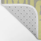 Mid Century Modern Abstract Loop Pattern in Light Linden Yellow and Gray Bath Mat Gallery Image 2