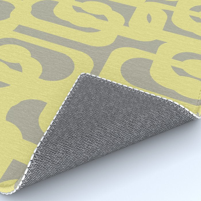 Mid Century Modern Abstract Loop Pattern in Light Linden Yellow and Gray Rug Gallery Image 4