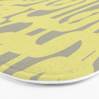 Mid Century Modern Abstract Loop Pattern in Light Linden Yellow and Gray Bath Mat Gallery Image 3