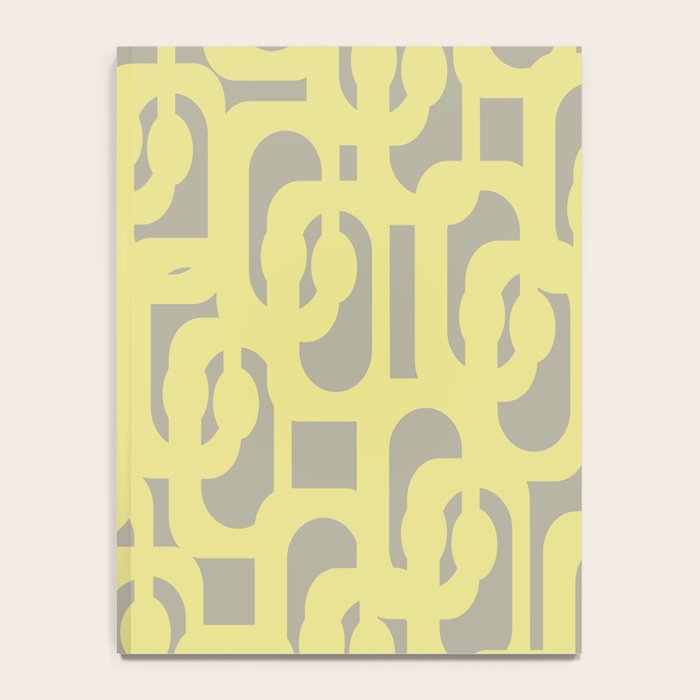 Mid Century Modern Abstract Loop Pattern in Light Linden Yellow and Gray Notebook Gallery Image 4