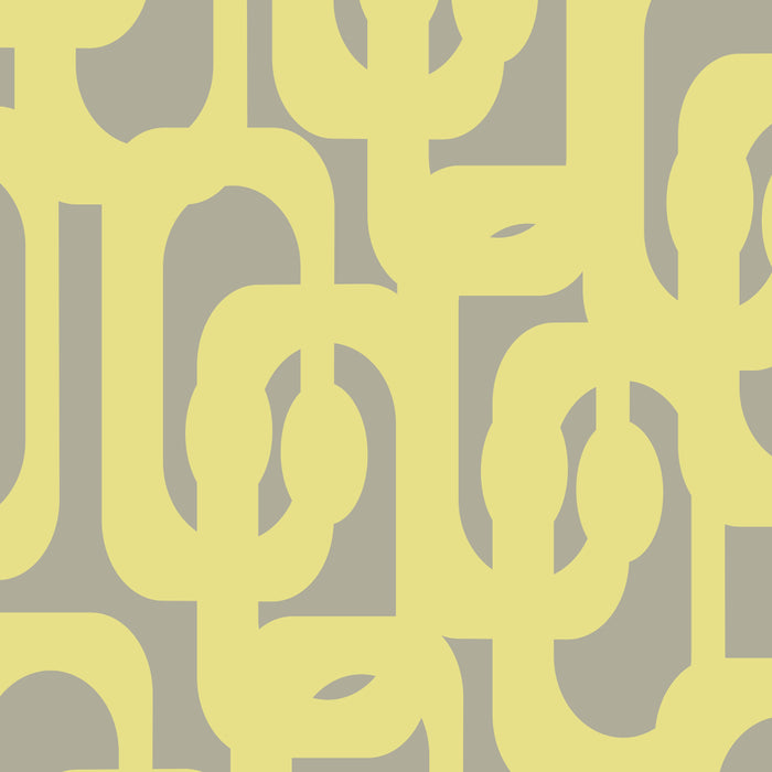 Mid Century Modern Abstract Loop Pattern in Light Linden Yellow and Gray Coffee Mug Gallery Image 2