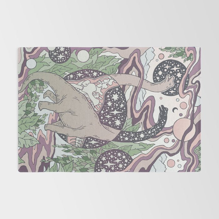 Jurassic Portal | Purple Haze Palette | Dinosaur Science Fiction Art Rug Gallery Image 2